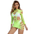 SUBBLIME - 952280 VESTITO ELASTICO A RETE MANICA LUNGA VERDE TAGLIA UNICA