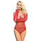 SUBBLIME - 952303 BODY LUCIDO CON SPALLE SCOPERTE MANICA LUNGA ROSSO TAGLIA UNICA