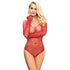 SUBBLIME - 952303 BODY LUCIDO CON SPALLE SCOPERTE MANICA LUNGA ROSSO TAGLIA UNICA
