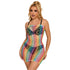 SUBBLIME - 952365 VESTITO A RETE CON SPALLE NUDE ARCOBALENO TAGLIA UNICA