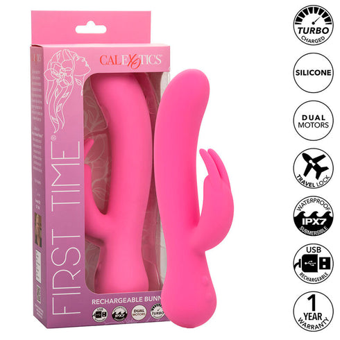CALEXOTICS - FIRST TIME VIBRATORE RABBIT RICARICABILE ROSA