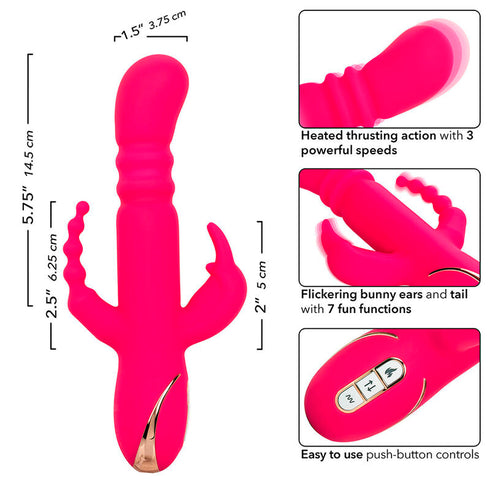 CALEXOTICS - JACK FANTASY VIBRATORE TRIPLO RISCALDATO ROSA RABBIT