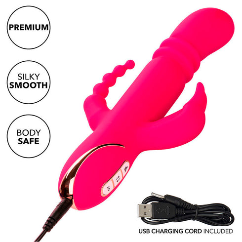CALEXOTICS - JACK FANTASY VIBRATORE TRIPLO RISCALDATO ROSA RABBIT