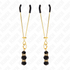 KINK - PINZE PER CAPEZZOLI SOTTILI ORO CON 3 PERLINE DI VETRO NERE 7 CM