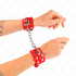KINK - BRACCIALI CON DOPPIA LINEA DI BORCHIE REGOLABILI ROSSO