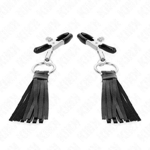 KINK - MORSETTI PER CAPEZZOLI IN SIMILPELLE CON NAPPINE 6 CM