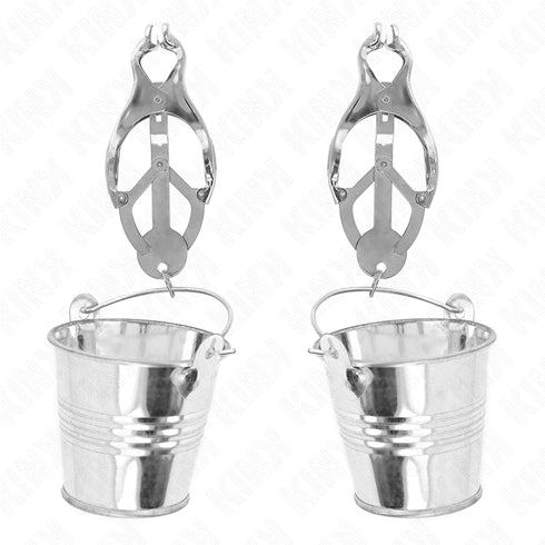 KINK - PINZE PER CAPEZZOLI TRIFOGLIO GIAPPONESE CON SECCHIELLI ARGENTO