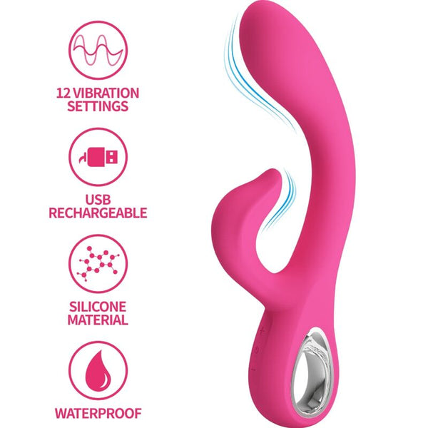 PRETTY LOVE - VIBRATORE FRITZ RABBIT 12 VIBRAZIONI ROSA
