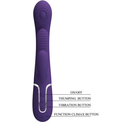 PRETTY LOVE - SHANIA VIBRATORE TRIPLO RABBIT MULTIFUNZIONE VIOLA