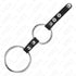 KINK - DOPPIO ANELLO PER PENE DA 3,8 CM A 5 CM COLLEGATO DA PELLE