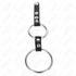 KINK - DOPPIO ANELLO PER PENE DA 3,8 CM A 5 CM COLLEGATO DA PELLE