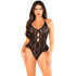LEG AVENUE - BODY CON FIOCCO E VOLANT NERO TAGLIA UNICA
