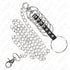 KINK - 7 ANELLI PER PENE IN METALLO DA 3,8 CM A 5 CM COLLEGATI CON PELLE E CATENA IN METALLO 100 CM