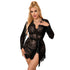SUBBLIME - 953751 CAMICIA DA NOTTE IN PIZZO + PERIZOMA NERO S/M