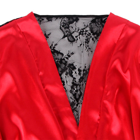SUBBLIME - 954017 CANOTTIERA CON SCHIENA TRASPARENTE IN PIZZO + PERIZOMA ROSSO/NERO S/M