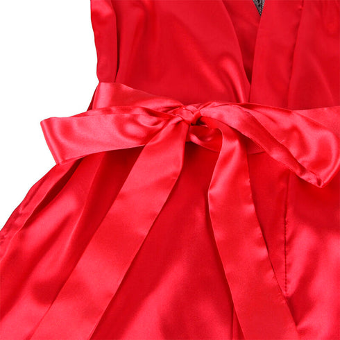 SUBBLIME - 954024 CANOTTIERA CON SCHIENA TRASPARENTE IN PIZZO + PERIZOMA ROSSO/NERO L/XL