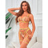 SUBBLIME - 954345 REGGISENO + PERIZOMA + CINTURA REGGISENO FLOREALE GIALLO S/M