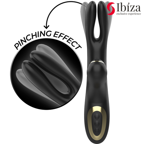 IBIZA - DOPPIO VIBRATORE BLOCCAGGIO NERO