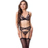 LIVCO CORSETTI FASHION - KEILA LC 20245 REGGISENO + CINTURA + SLIP NERO L/XL