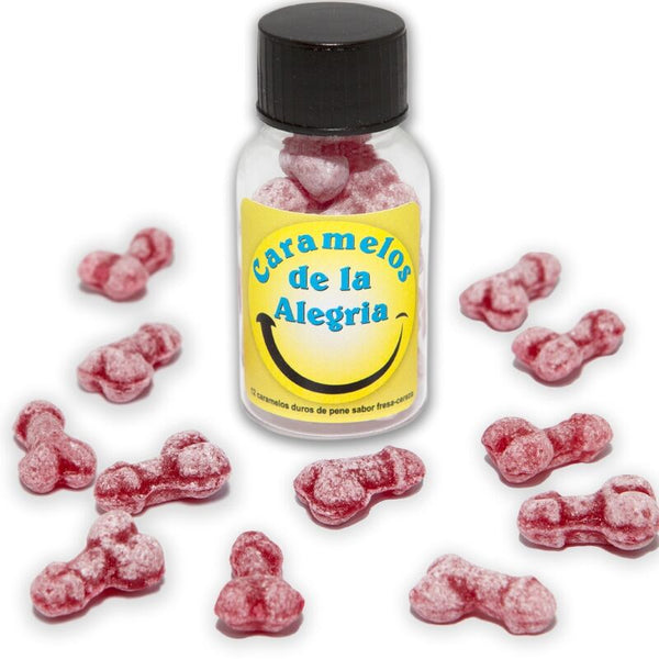 DIABLO PICANTE - 12 CARAMELLE JOY A FORMA DI PENE FRAGOLA/CILIEGIA