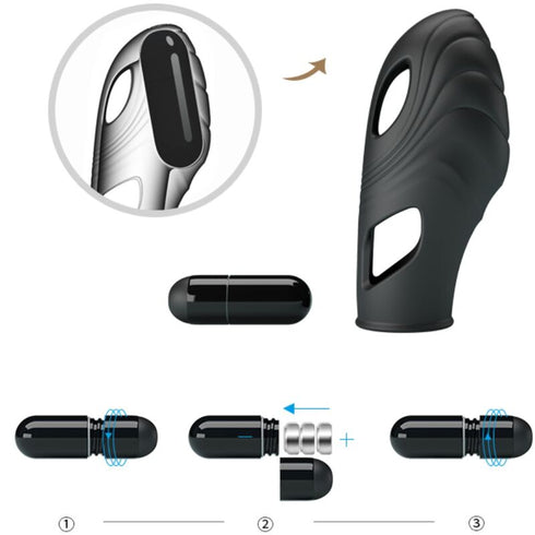 PRETTY LOVE - VIBRATORE DA DITA IN SILICONE LICH NERO
