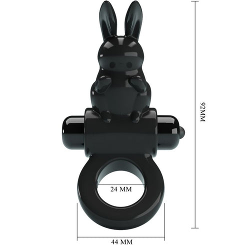 PRETTY LOVE - ANELLO VIBRATORE CONIGLIO ECCITANTE 10 VIBRAZIONI NERO
