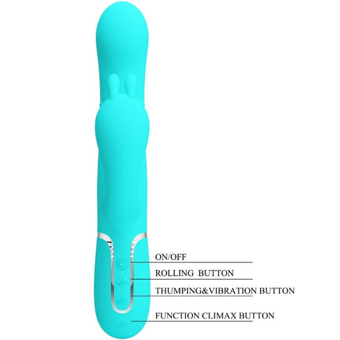 PRETTY LOVE - CAMMY 4 IN 1 MULTIFUNZIONE VIBRATORE TRIPLE RABBIT BLU