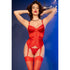 CHILIROSE - CR 4845 CORSETTO E CALZE ROSSO M