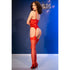 CHILIROSE - CR 4845 CORSETTO E CALZE ROSSO M