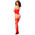CHILIROSE - CR 4845 CORSETTO E CALZE ROSSO L