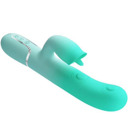 PRETTY LOVE - VIBRATORE MULTIFUNZIONE RABBIT GIGI VERDE ACQUA