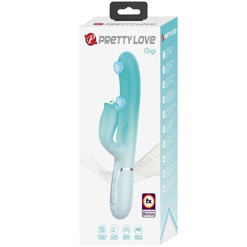 PRETTY LOVE - VIBRATORE MULTIFUNZIONE RABBIT GIGI VERDE ACQUA