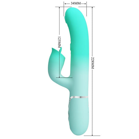 PRETTY LOVE - VIBRATORE MULTIFUNZIONE RABBIT GIGI VERDE ACQUA