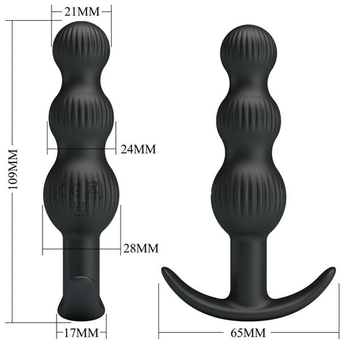 PRETTY LOVE - SIDNEY VIBRATORE ANALE 10 VIBRAZIONI NERO
