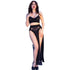 CHILIROSE - CR 4672 GONNA TOP NERA E PERIZOMA CON CATENE ORO L