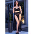 CHILIROSE - CR 4672 GONNA TOP NERA E PERIZOMA CON CATENE ORO XL