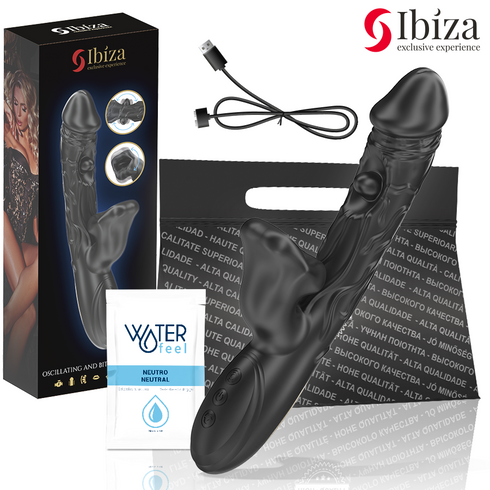 IBIZA - VIBRATORE E STIMOLATORE CLITORIDEO CON EFFETTO MORSO E ROTAZIONE