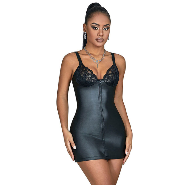 SUBBLIME - 957568 ABITO IN PELLE CON ZIP NERO S/M