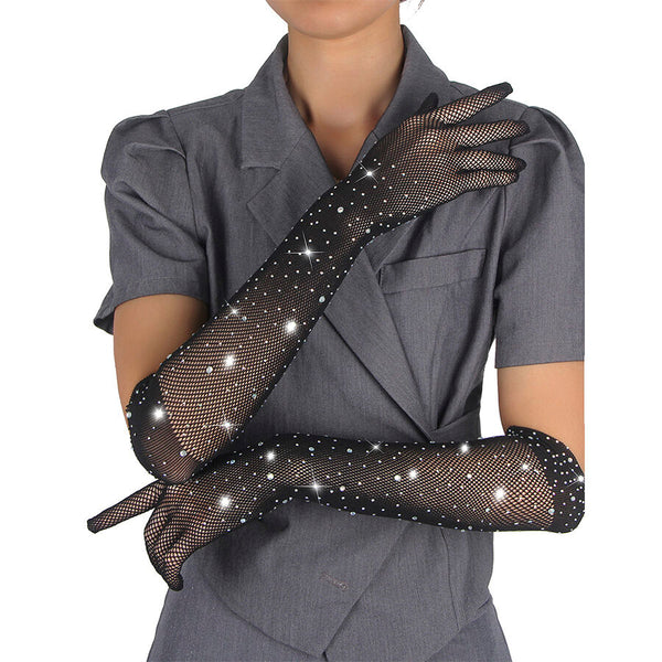 SUBBLIME - 957469SHINE GUANTI TRASPARENTI NERI S/M