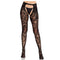 LEG AVENUE - CALZE IN PIZZO ROSA CON SCHIENA APERTA NERE