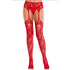 LEG AVENUE - CALZE IN PIZZO CON GIARRETTIERE ROSSE