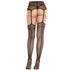 LEG AVENUE - CALZE IN PIZZO CON CROCE E CINTURA REGGICALZE NERE