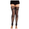 LEG AVENUE - CALZE SENZA PIEDE IN PIZZO FLOREALE NERE