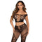 LEG AVENUE - CROP TOP E LEGGING A RETE CON SPALLE SCOPERTE NERO