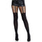LEG AVENUE - COLLANT EFFETTO CINTURA GIARRETTIERA CON DETTAGLIO IN PIZZO NERO