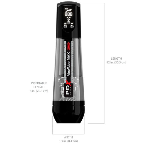PDX ELITE - VIEWTUBE MAX VIEW MASTURBATORE AUTOMATICO CON ASPIRAZIONE TRASPARENTE