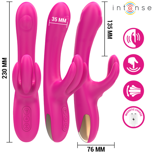 INTENSE - VIBRATORE MULTIFUNZIONE RABBIT BRITNEY 23 CM ROSA