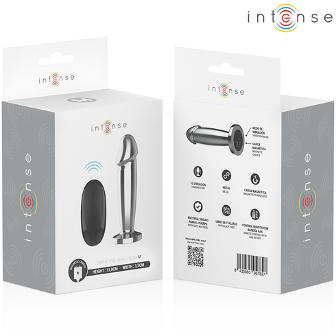 INTENSE - ANAL PLUG 10 VIBRAZIONI DILDO METALLO CON TELECOMANDO M