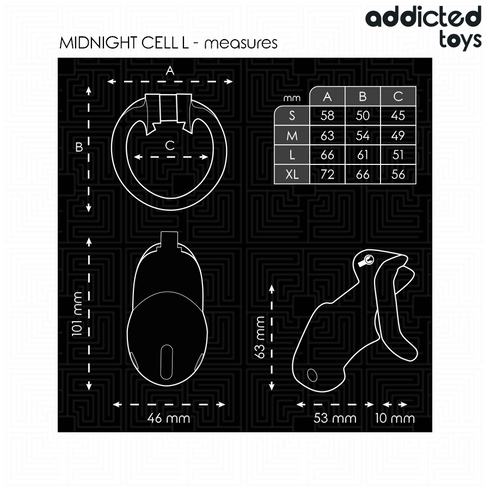 ADDICTED TOYS LOCKED - MINDNIGHT CELL GABBIA PER PENE TAGLIA L