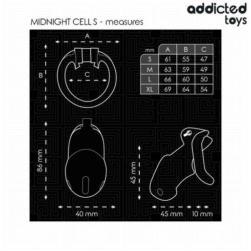 ADDICTED TOYS LOCKED - MINDNIGHT CELL GABBIA PER PENE TAGLIA S